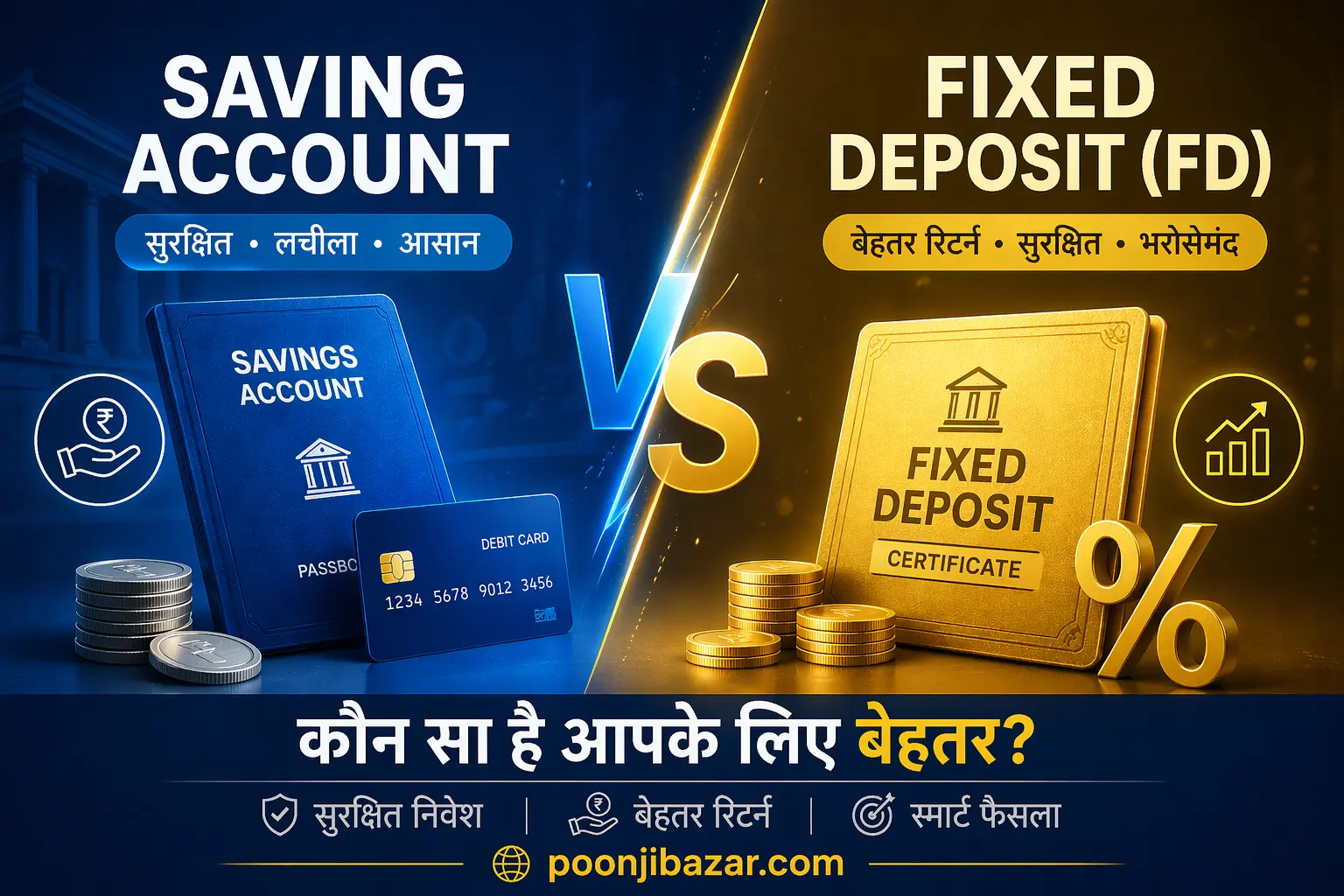 Saving Account vs FD in Hindi